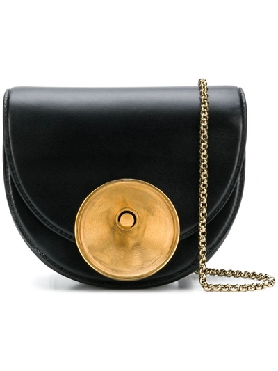 Marni Black And Gold Monile Leather Shoulder Bag