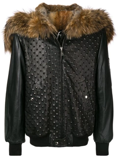 Furs66 Bruca Fur Hood Jacket - Black