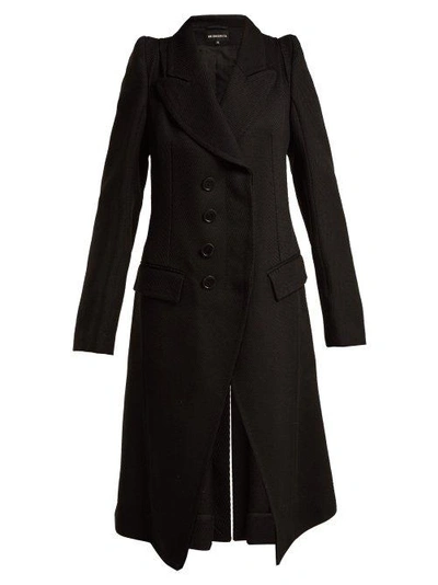 Ann Demeulemeester Priestley Exaggerated-shoulder Wool Coat In 099 Black
