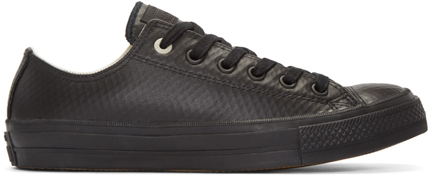 Converse Black Leather Chuck Taylor All Star Ii Ox Sneakers | ModeSens