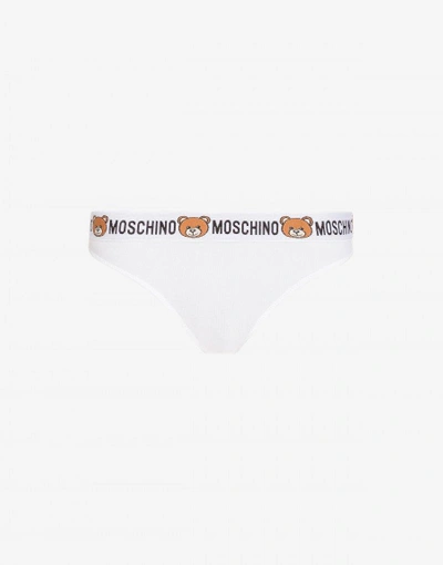 Moschino Teddy Bear Jersey Briefs In White