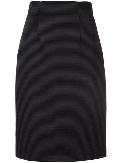 Versace Textured Pencil Skirt - Black