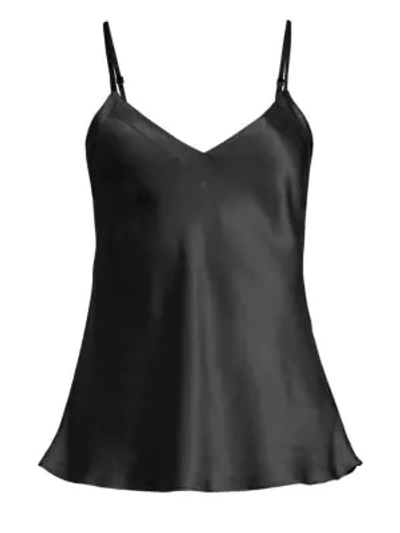 Ginia Silk V-neck Cami In Black