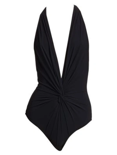 Karla Colletto Swim One-piece Halter Swimsuit In Black