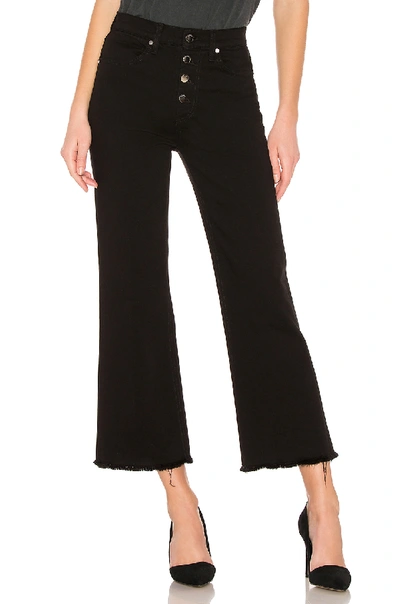 Rag & Bone Justine High Waist Cutoff Wide Leg Jeans In Black