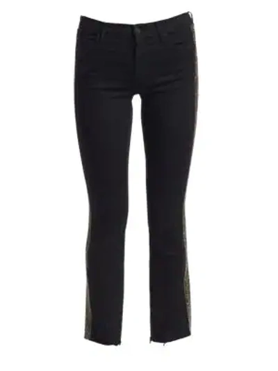 Mother Rascal High-rise Embellished Ankle Jeans In Guilty Flash