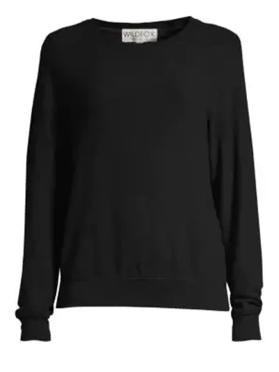 Wildfox Basic Crewneck Sweatshirt In Jet Black