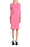 Dolce & Gabbana Half-sleeve Jewel-neck Sheath Dress In F0733 Pink