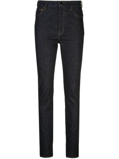 Victoria Beckham High-waist Slim-leg Jeans In Dark Denim