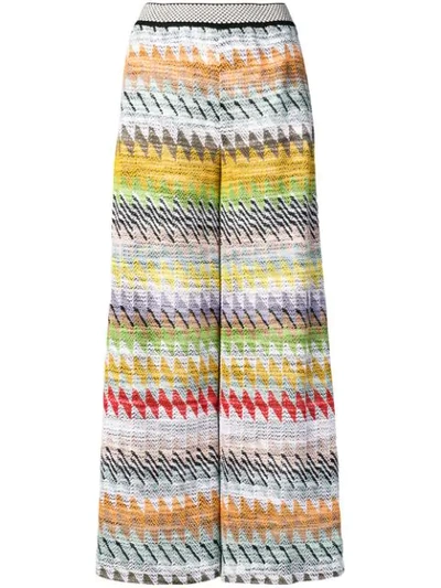 Missoni Rhombus Multi-stripe Wide-leg Crop Pants