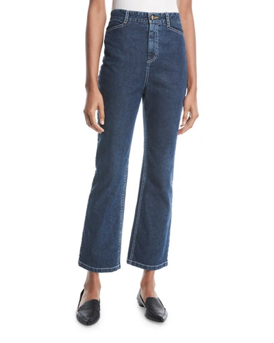 Rosetta Getty High-waist Skinny Flare Cropped Jeans