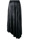 Isabel Marant Dolmen Pleated Long-liquid Asymmetric Maxi Skirt In Black