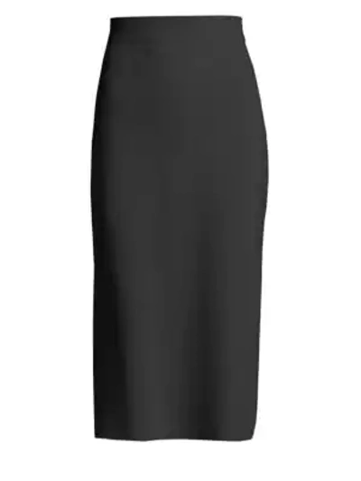 The Row Adiale Fitted Midi Pencil Skirt In Black