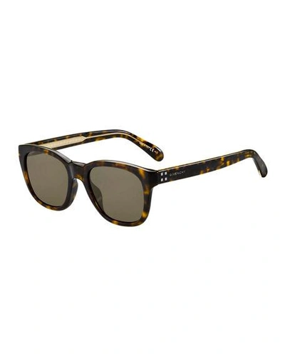 Givenchy Men's Square Acetate Sunglasses In Dark Havana