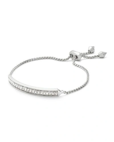 Kendra Scott Jack Baguette Bar Slider Bracelet In Lilac Crystal/ Silver