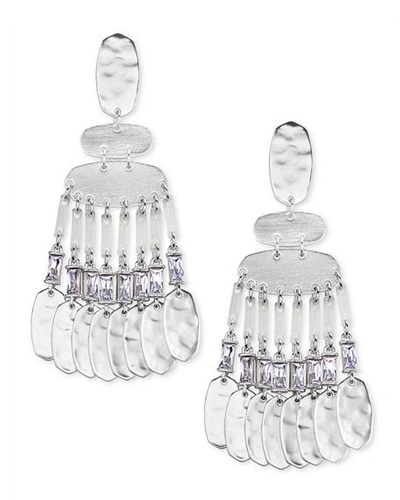 Kendra Scott Oster Medium Chandelier Earrings In Lilac Crystal/ Silver