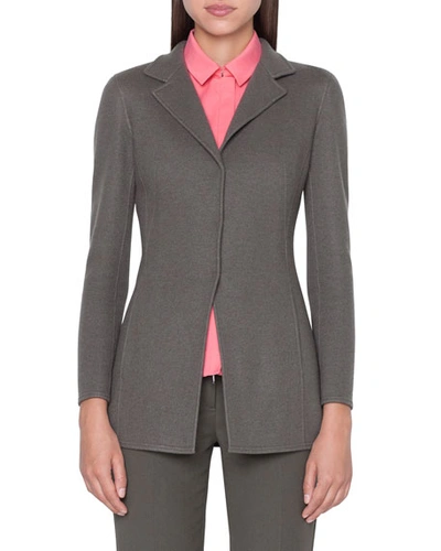 Akris Abigail Cashmere Jersey Blazer In Dark Gray