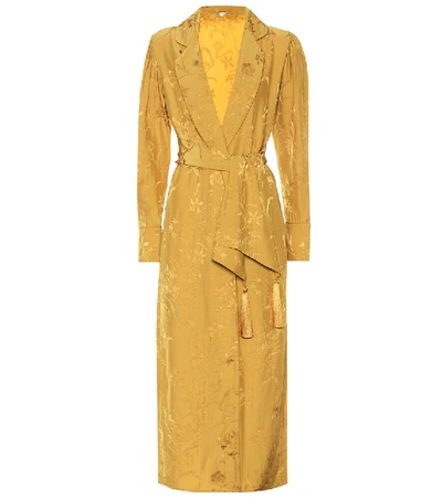 Johanna Ortiz Unusual Romance Belted Jacquard Kimono Robe In Gold