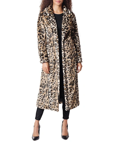 Fabulous Furs Maven Leopard Faux Fur Maxi Coat In Multi Pattern