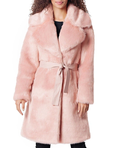 Fabulous Furs Diva Faux-fur Coat W/ Belt In Pink