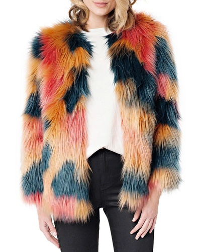 Fabulous Furs Cosmopolitan Multicolor Faux Fur Coat