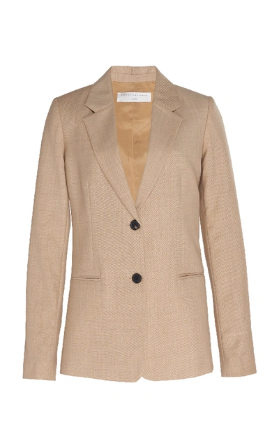 Victoria Beckham Notched-lapel Two-button Tailored Wool Jacket In Beige