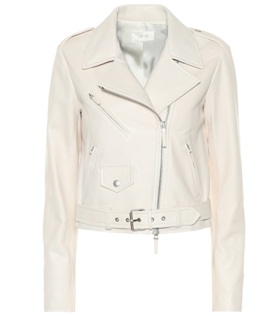 The Row Perlin Deerskin Leather Moto Jacket In Off-white