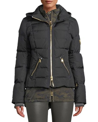 Bogner Dina Four-piece Puffer Coat W/ Detachable Hood & Fur In Black