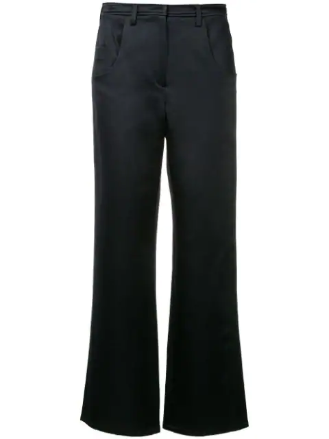 Christopher Esber Plain Flared Trousers In Blue | ModeSens