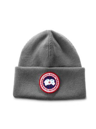 Canada Goose Arctic Disc Wool Beanie In Heather Grey