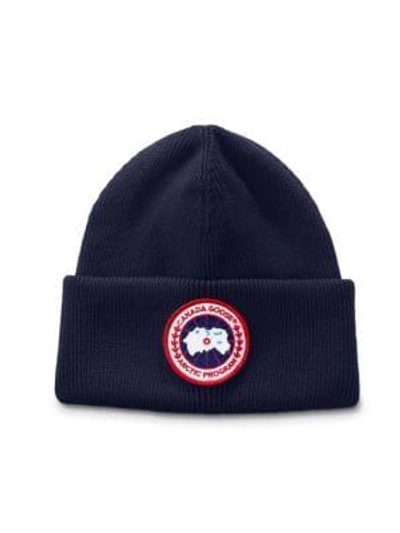 Canada Goose Arctic Disc Wool Beanie In Navy