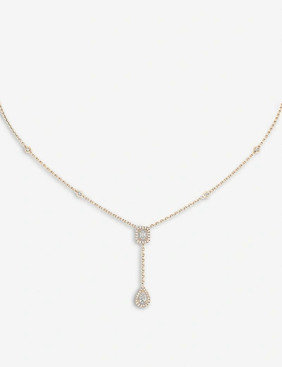 Messika My Twin 18ct Pink-gold And 0.10ct Diamond Tie Necklace