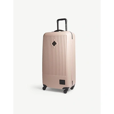 Herschel Supply Co . Rose Pink Stripe Trade Large Hardshell Suitcase In Ash Rose
