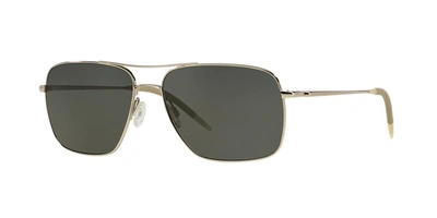Oliver Peoples Ov1150s Silver Sunglasses In Dark Grey Polar