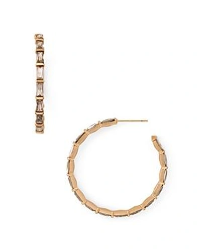 Kendra Scott Veda Baguette Hoop Earrings In Blush Crystal/ Rose Gold