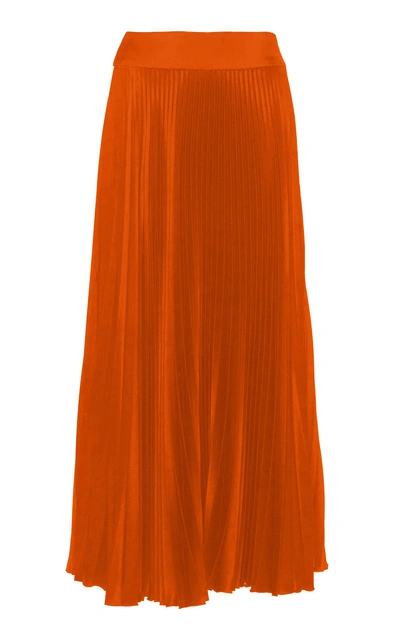 Alexandre Vauthier Pleated Satin Skirt In Orange