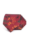 Drake's Exploded Floral Classic Tie In Rust