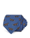Drake's Foxes Classic Tie In Blue