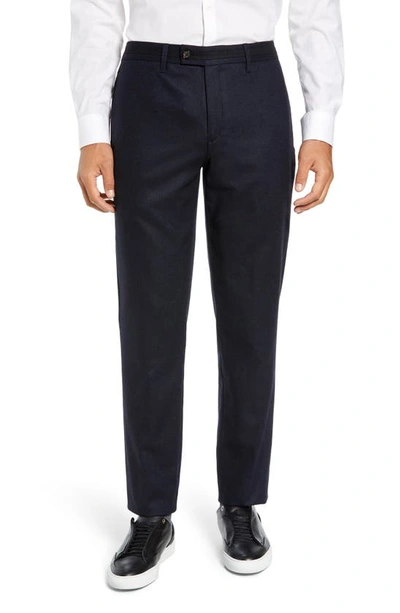 Ted Baker Matztro Trim Fit Wool Blend Trousers In Navy