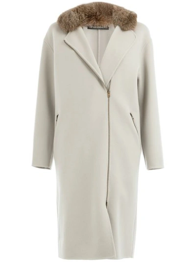 32 Paradis Sprung Frères Zipped Fur Coat - Grey