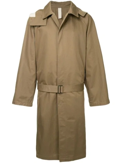 Lemaire Oversized Hooded Trench-coat In Green