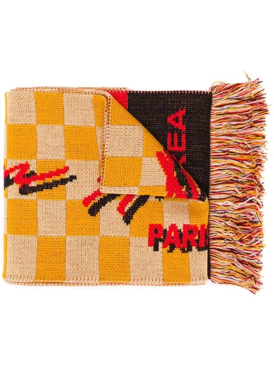 Andrea Crews Activism Fringed Scarf In Yellow