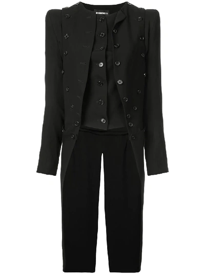 Ann Demeulemeester Double Layer Tuxedo Jacket In Black