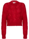 Prada Cropped Mohair Sweater In Red
