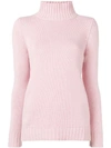 Aragona Turtle Neck Jumper In Pink