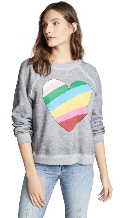 Wildfox Sommers Love Hearts Sweatshirt In Heather