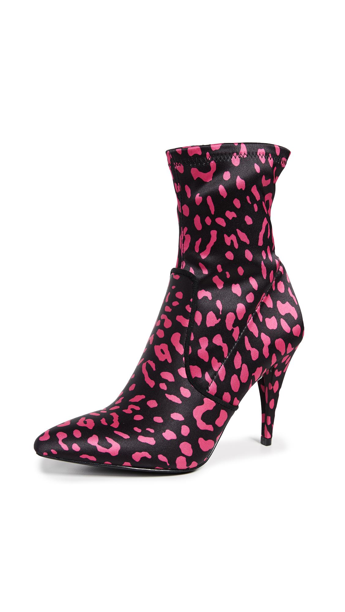 Alice And Olivia Hedde Point Toe Booties In Neon Pink Leopard | ModeSens