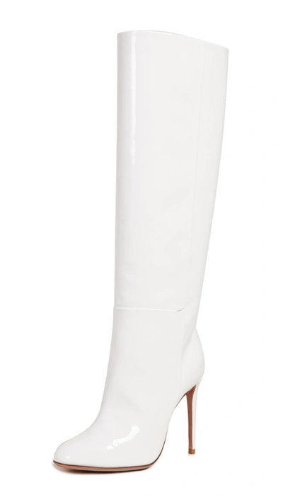 Aquazzura Brera 105 Boots In White