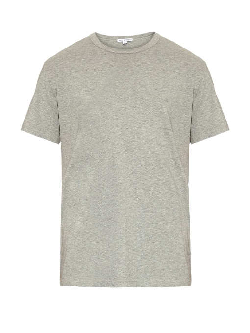 James Perse Crew-neck Cotton-jersey T-shirt In Light-grey | ModeSens