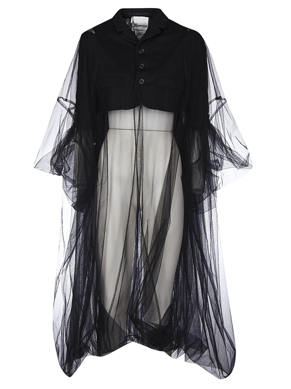 Noir Kei Ninomiya Long Chunky Tulle Coat In Black | ModeSens